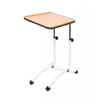 Yöpöytä Mobilex BRAK kompakti muotoilu säilytystilalla, suorakaiteen muotoinen pöytälevy, 4 lukittavaa pyörää, korkeus 61–87 cm, 540×410 mm