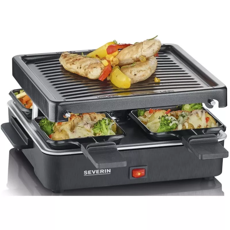 Severin mini raclette-grilli 4 pientä tarttumatonta pannua 600 W