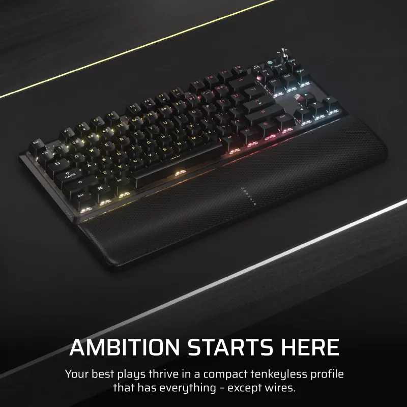 Corsair K70 CORE TKL näppäimistö Gaming USB + RF Wireless + Bluetooth QWERTZ saksa musta