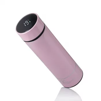 Extralink Smart Travel Mug pinkki, LED-näytöllä varustettu termospullo
