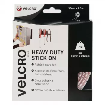 VELCRO tarranauha erittäin vahva itseliimautuva, koukku & silmukka 50 mm x 2,5 m valkoinen