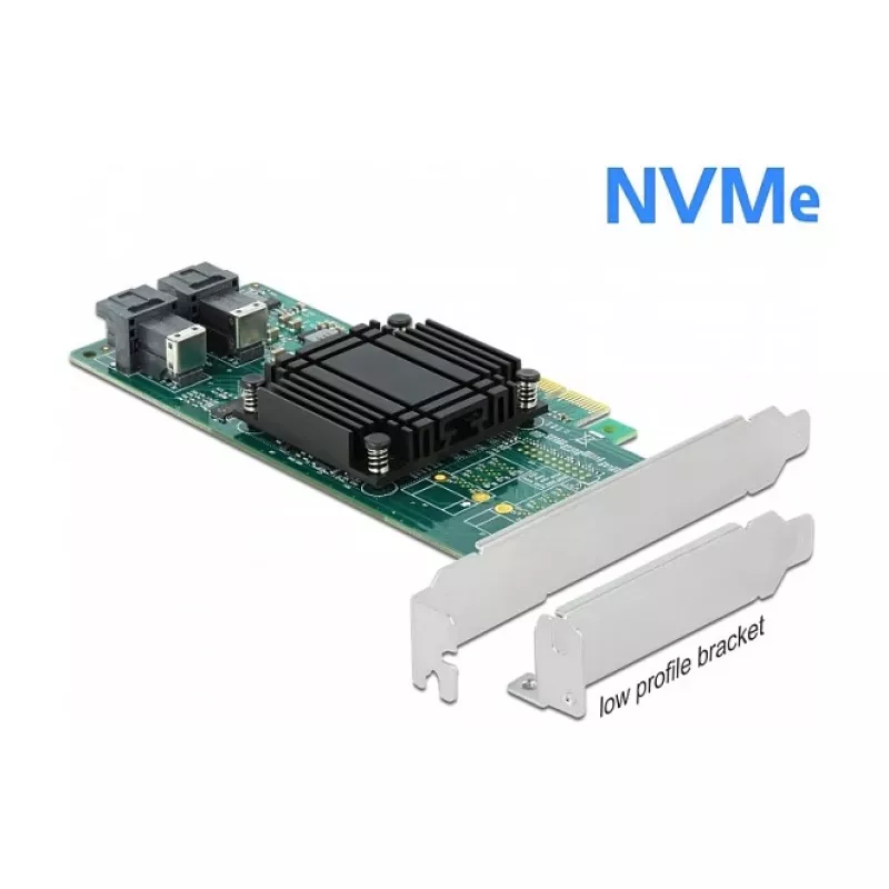 DeLOCK PCI Express x8 -kortti 2 x sisäiseen SFF-8643 NVMe Low Profile -muotoon