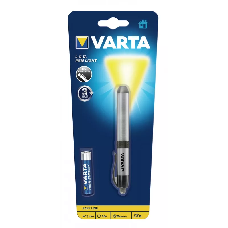 Varta -LEDPL - pin-vilkkuvalo - hopea - alumiini - LED - 1 valaisin - 3 lm