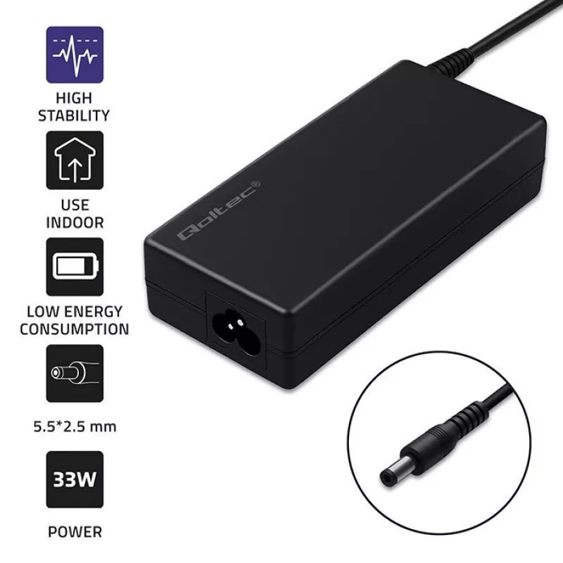 Pöytävirtalähde QOLTEC 60W 12V 5A kannettaville laitteille