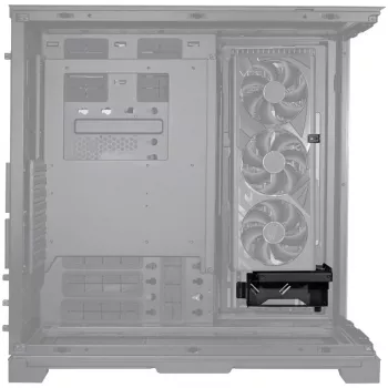 Lian Li O11DEXL-1X pystysuora GPU-teline – musta – muutossarja Lian Li O11DEXL-W:lle – näytönohjaimen pystyasennus – PCI-paikan peitelevy – ilman riser-kaapelia – 4 korttipaikalle