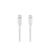 Kaapeli punottu USB-C - USB-C 1 m valkoinen