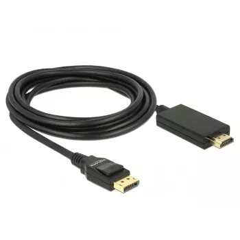 Videokaapeliadapteri DeLOCK 85318 DisplayPort HDMI:hen 3m musta