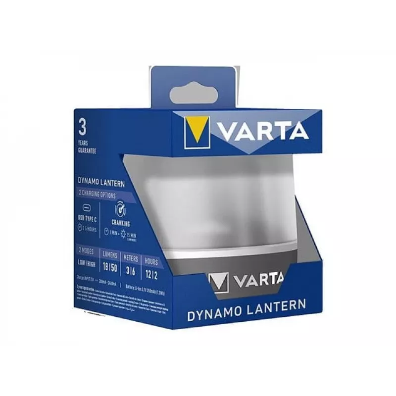 Käsikampikäyttöinen dynamolamppu Varta 17670 101 111 - kannettava hätävalo