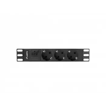 Lanberg PDU-03E-0200-BK virranjakeluyksikkö (PDU) 3 AC-lähtöä 1U musta