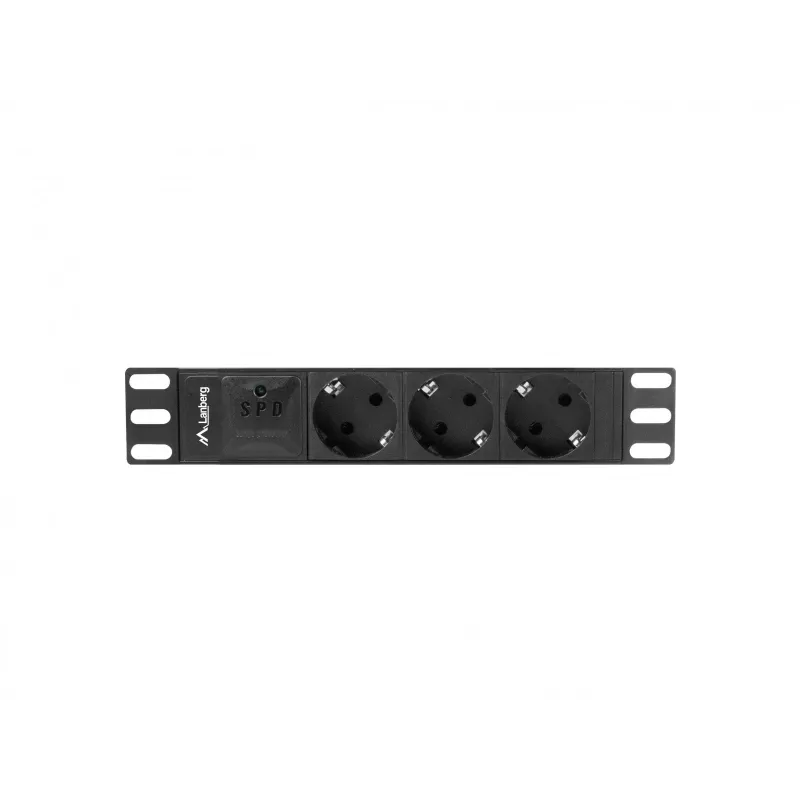 Lanberg PDU-03E-0200-BK virranjakeluyksikkö (PDU) 3 AC-lähtöä 1U musta