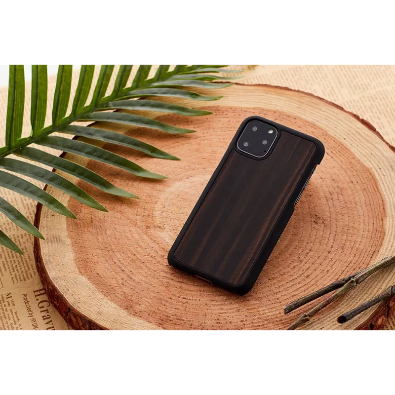 Älypuhelinkotelo man and wood iPhone 11 Pro Maxille, eebenpuunmusta