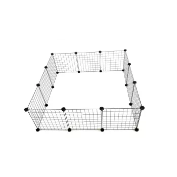 C&C Modular 145×75×37 cm koiratarha – sisä-/ulkolemmikkiboksi, modulaarinen levyrakenne, musta