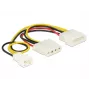 Sisäinen virtakaapeli DeLOCK 83658 0,39 m 3-pin 2 x Molex 4-pin