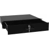 Rack-laatikko lukolla Omnitronic 2U – malli 30100952, etuasennettava metallinen säilytyslaatikko 19 tuuman rackeihin