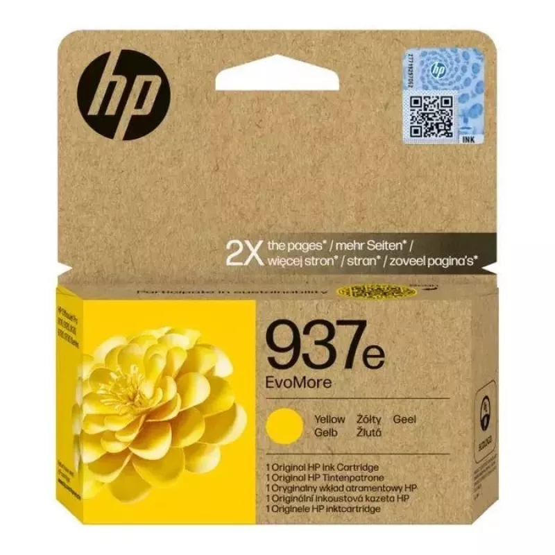 HP 937e EvoMore keltainen alkuperäinen mustekasetti