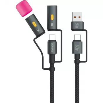 USB-kaapeli 4smarts 541060 USB 2.0 1 m USB-C musta harmaa