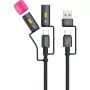 4smarts 4-in-1 USB-C-kaapelisarja Explorer, 60 W, 1 m, musta