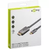 USB-punottu adapterikaapeli, USB-C-uros > HDMI-uros, 4K / 60 Hz (musta/hopea, 2 metriä)