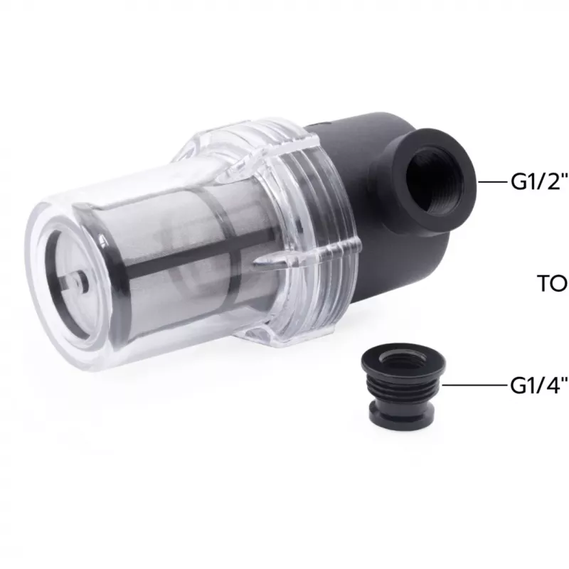 Alphacool ES Big Inline hiukkassuodatin 2x G1/4 IG, musta/läpinäkyvä (29145)