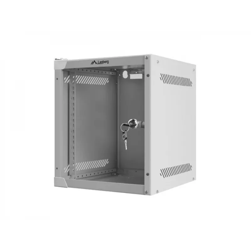 Lanberg WF10-2306-10S 10" seinäkiinnitteinen rack-kaappi 6U, 336×280×310 mm, lasiovi, 20 kg, harmaa (RAL 7035)