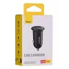 Autolaturi Baseus Gain Pro yleinen musta – 2× USB 2.0, 2,4 A per portti, tulo 12–24 V, lähtö 5 V