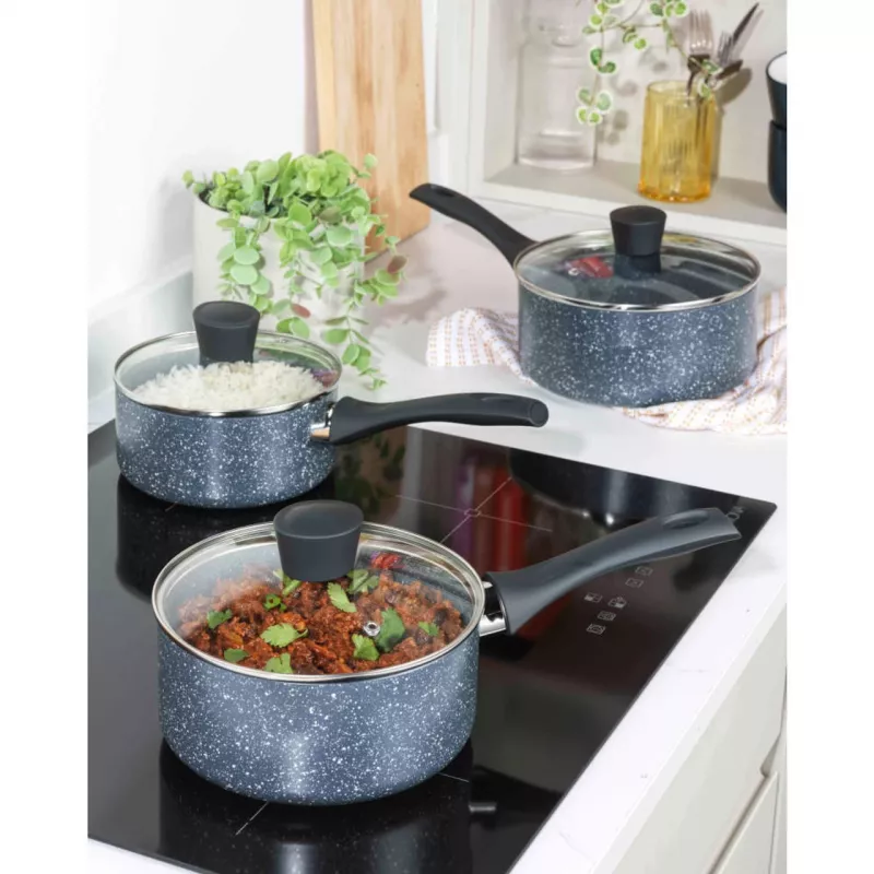 Russell Hobbs Nightfall Stone kattilasarja 3-osainen 16/18/20 cm tarttumaton