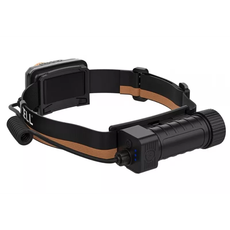 Otsalamppu Duracell DH1500R — musta/oranssi, ladattava kädetön valaistus