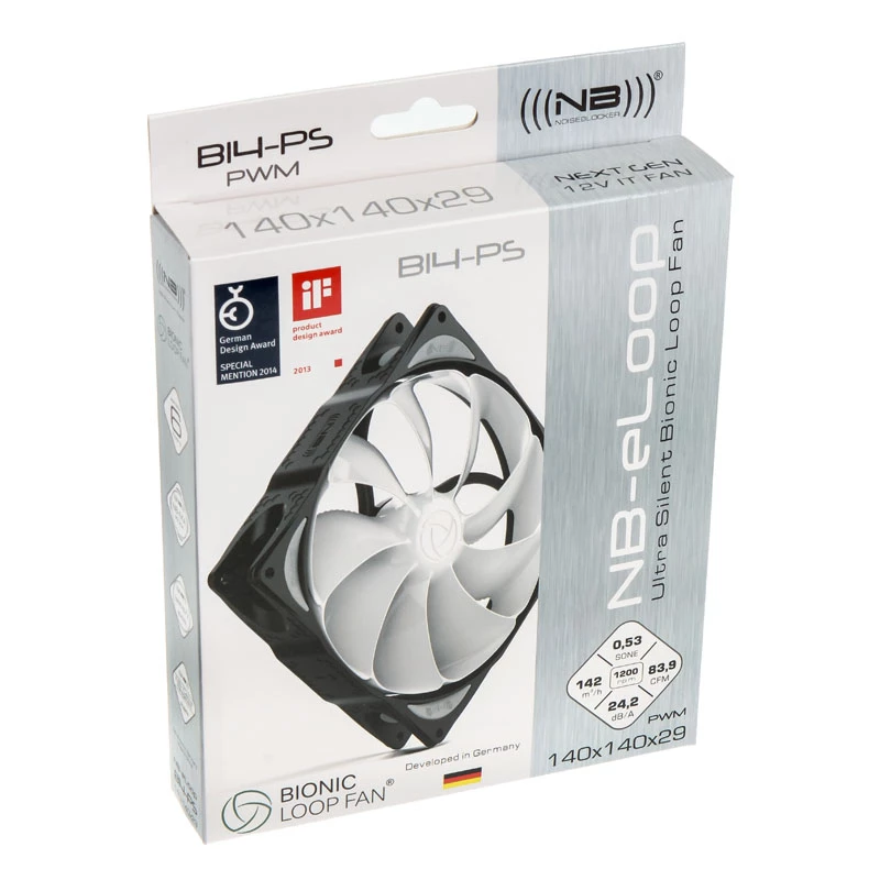 Kotelotuuletin NoiseBlocker NB-eLoop B14-PS 140 mm PWM, malli ITR-B14-PS