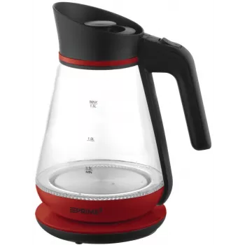 Vedenkeitin PRIME3 1,5 L 2200 W punainen läpinäkyvä