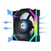 Lian Li UNI FAN SL Wireless LCD 120 12RSLLCD1W1B Reverse Blade kotelotuuletin, 120 mm, ARGB, PWM, musta