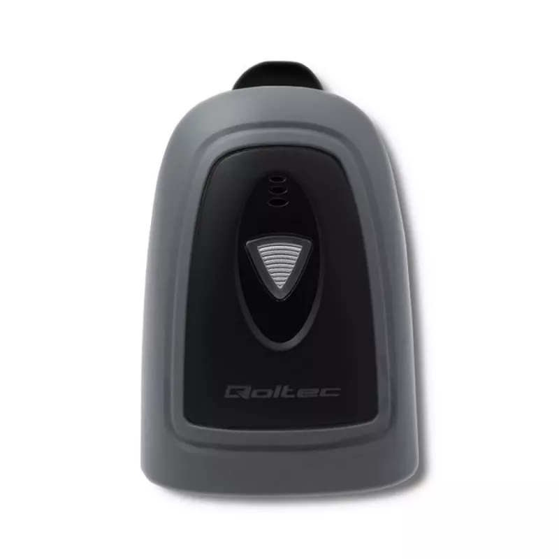 Käsikäyttöinen viivakoodinlukija QOLTEC 50863 — 1D/2D-skanneri, USB johdollinen, LED-anturi, musta, 5V, 1,8 m kaapeli