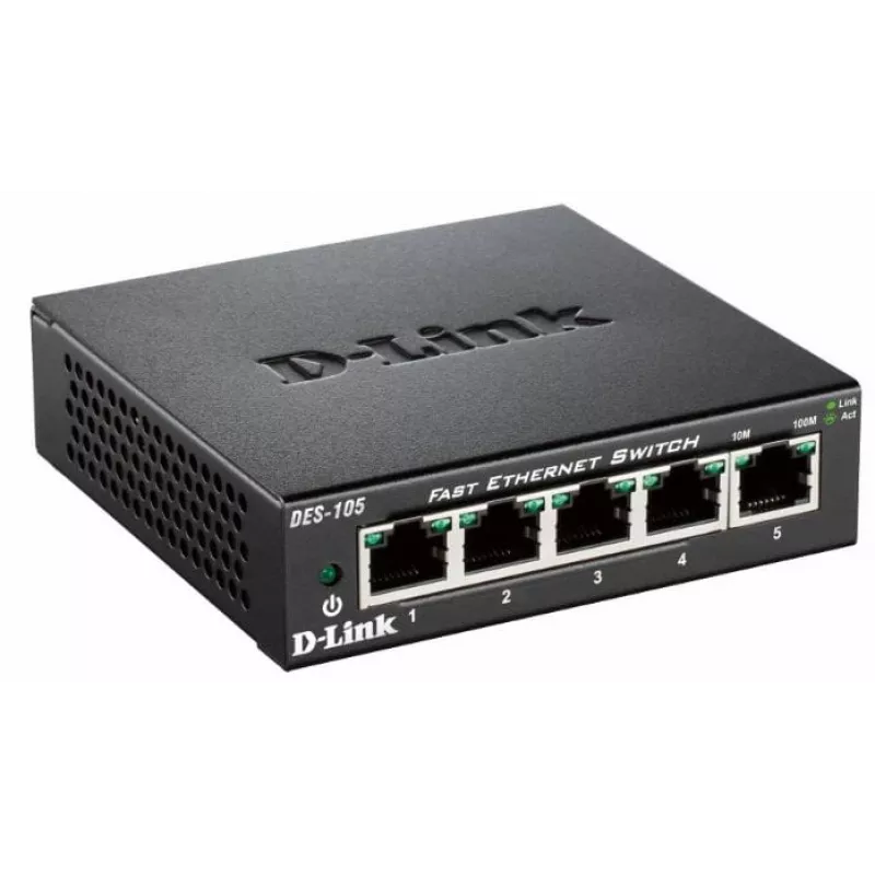 D-Link DES-105 hallitsematon L2 musta