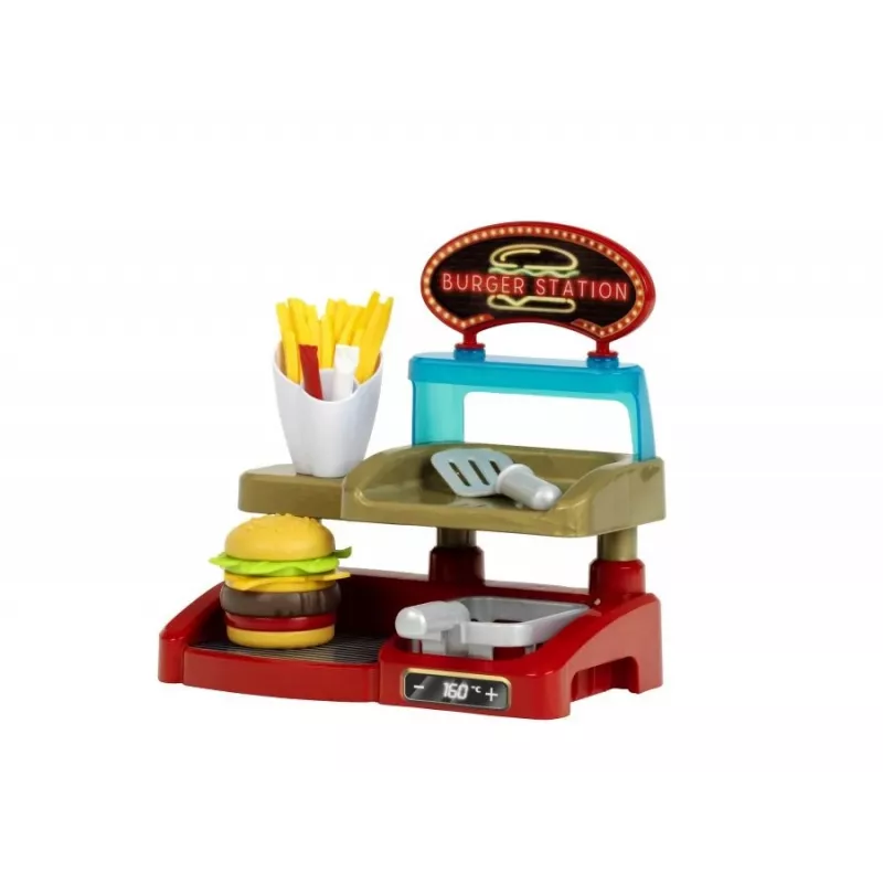 Play Burger Shop -sarja KLEIN 7336 — kompakti, helposti puhdistettava roolilelulelu lapsille