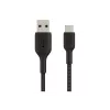 Punottu USB-C - USB-A -kaapeli 15 cm musta