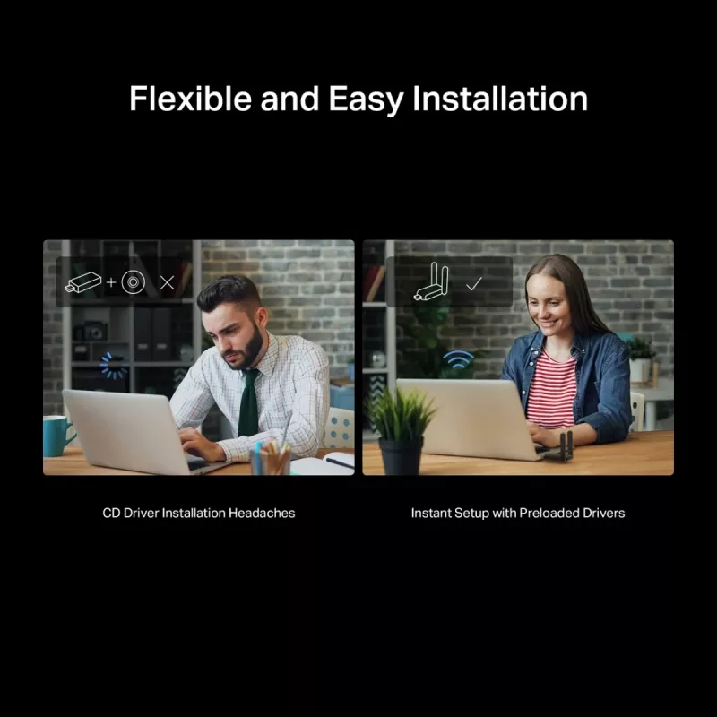 Langaton USB-sovitin MERCUSYS MA37BEH — High-Gain Wi-Fi 7 (BE6500) USB-C/USB-A-yhteensopivuus