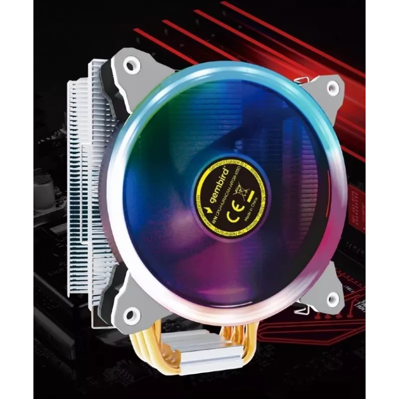 Prosessorituuletin Gembird CPU-HURACAN-ARGB-X130 12 cm musta valkoinen