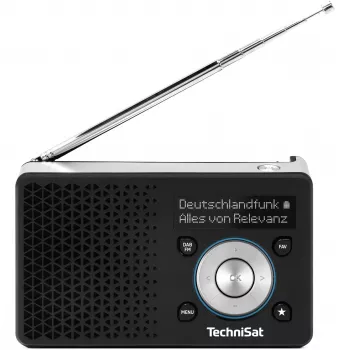 Kannettava radio TECHNISAT DIGITRADIO 1 A — DAB+/FM, OLED-näyttö, USB-C, 3,5 mm kuuloke, 1 W, musta/hopea