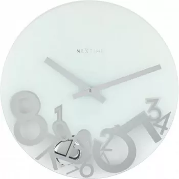 NeXtime kello 8115 Dropped, Ø43 cm, seinäkello, hopea
