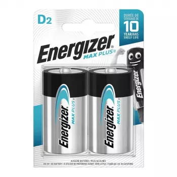 Energizer D alkaline Max Plus -paristot, 2 pakkaus