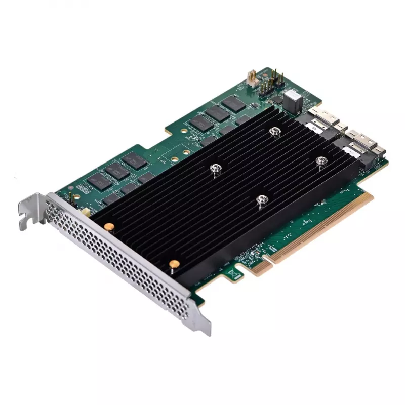 Broadcom MegaRAID 9670W-16i RAID-ohjain, 16 kanavaa, Tri-Mode SAS 24 Gb/s / SATA 6 Gb/s / NVMe, PCIe 4.0 x16, 8 GB, RAID 0/1/5/6/10/50/60, MD2, 240 SAS / 32 NVMe laitetta