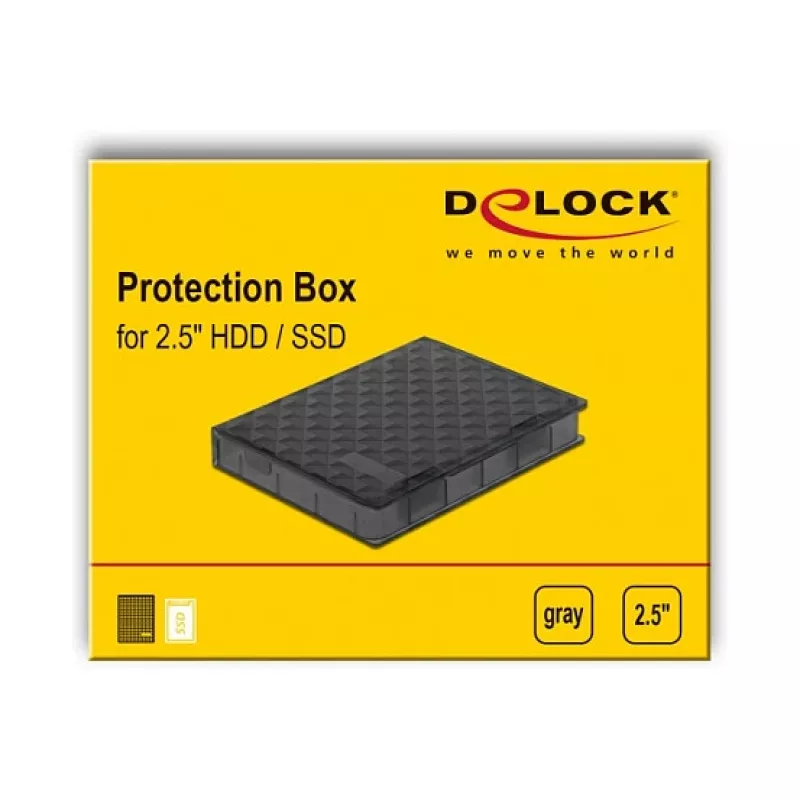Delock Protection Box - kiintolevyn suojakotelo - kapasiteetti: 1 kiintolevy (2.5) - harmaa (18368)