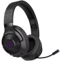 Lorgar Noah 702 (LRG-GHS702) langaton pelikuulokemikrofoni, Bluetooth 5.3, USB-vastaanotin, 3,5 mm AUX, 40 mm kaiuttimet, 1000 mAh, RGB, musta