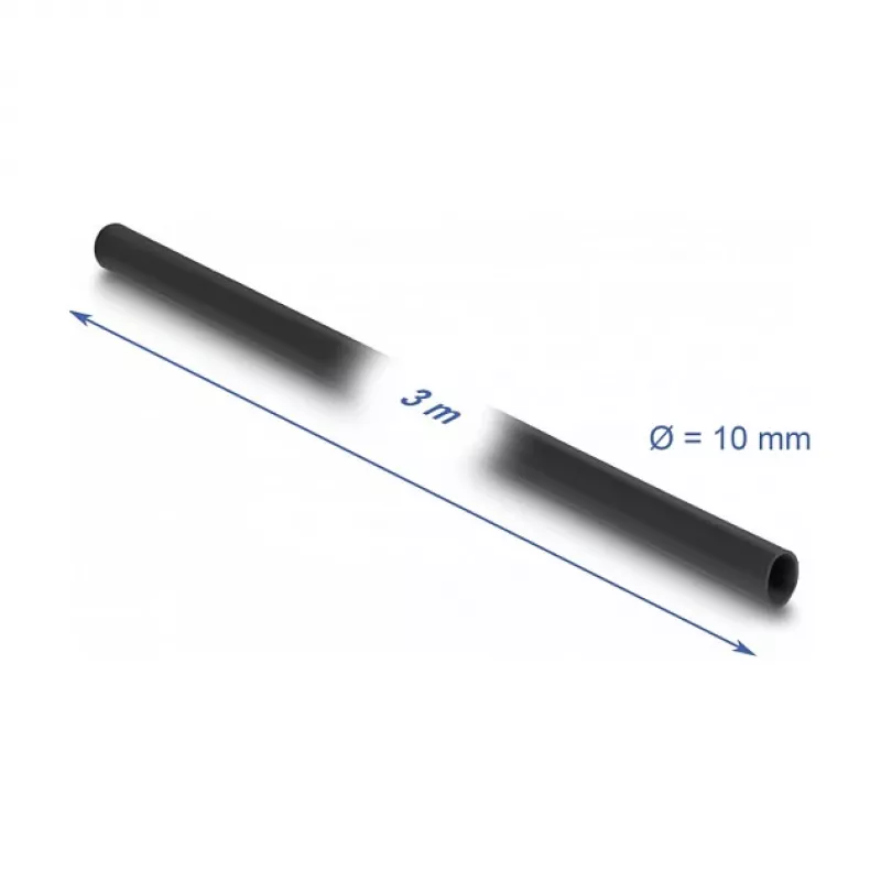 DeLOCK PVC-eristysputki 3 m x 10 mm musta - PVC-materiaali - -40–105 °C