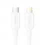 USB-C-Lightning-kaapeli 3A 480Mbit/s 1 m VALKOINEN