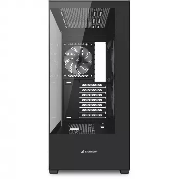 Sharkoon SK6 ARGB Tower ATX musta – Mid-Tower-ATX-kotelo ARGB-valaistuksella ja karkaistusta lasista valmistetulla sivupaneelilla