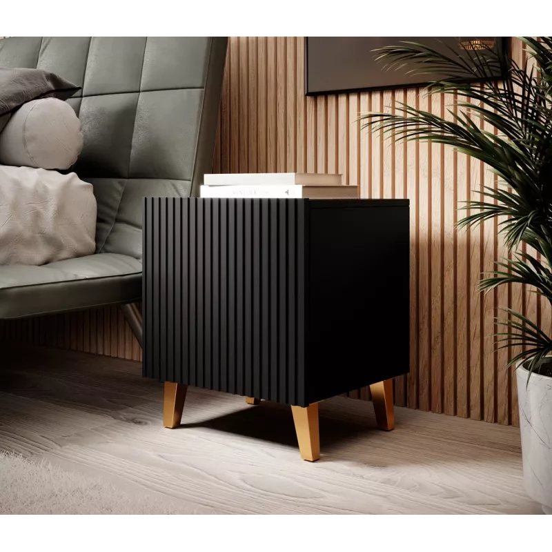 Yöpöytäsarja cama meble PAFOS, 2 kpl, 45×40×51 cm, mattamusta, MDF/lastulevy