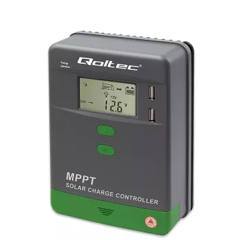 MPPT aurinkolataussäädin QOLTEC 10A 12V/24V järjestelmiin LCD-näytöllä