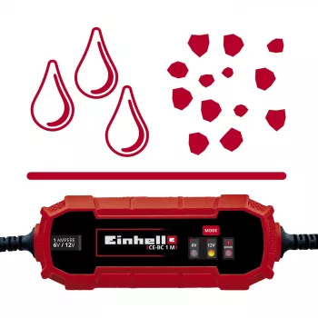 Akkulaturi Einhell CE-BC 1 M 6/12 V punainen