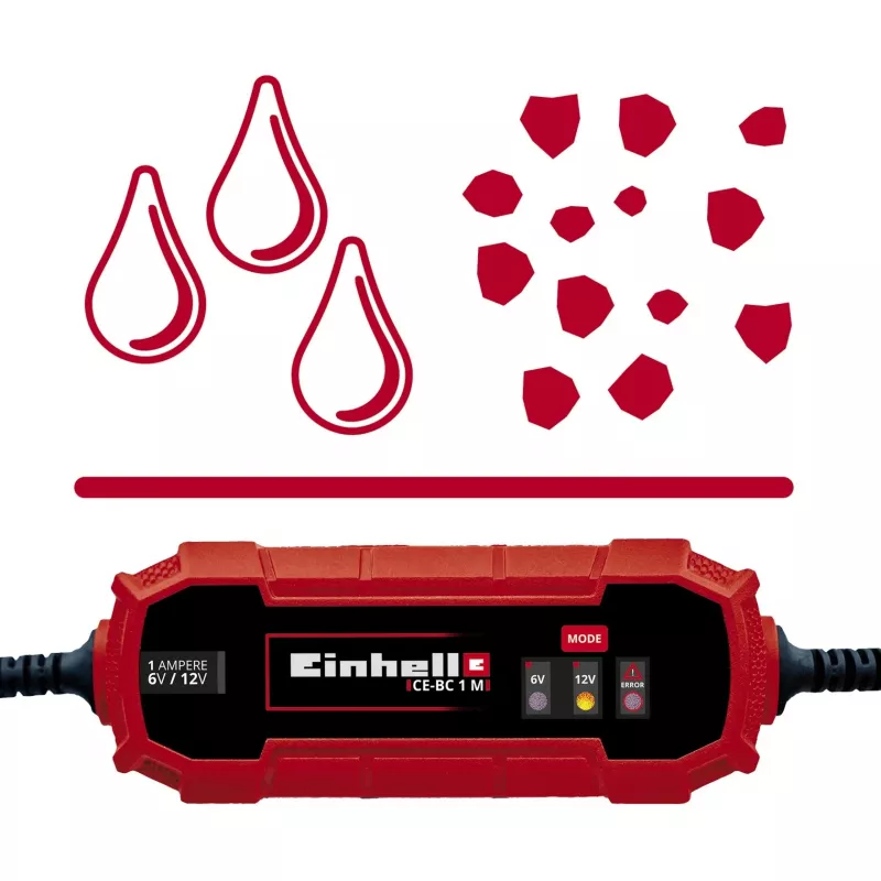 Akkulaturi Einhell CE-BC 1 M 6/12 V punainen