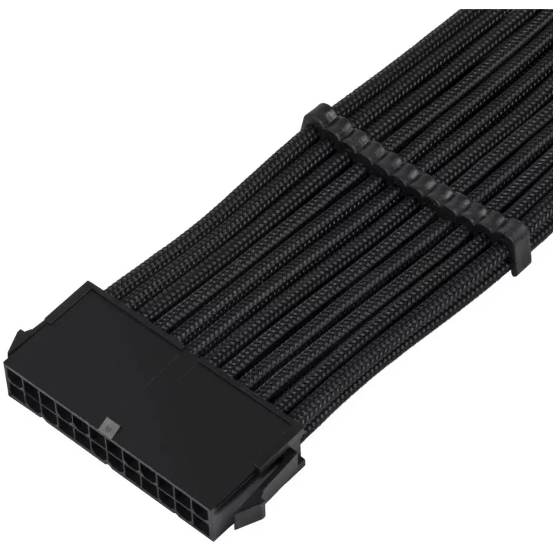 SilverStone PP07E - virran jatkokaapeli - ATX, 24-pin (W) - ATX, 24-pin (M) - 30 cm - musta